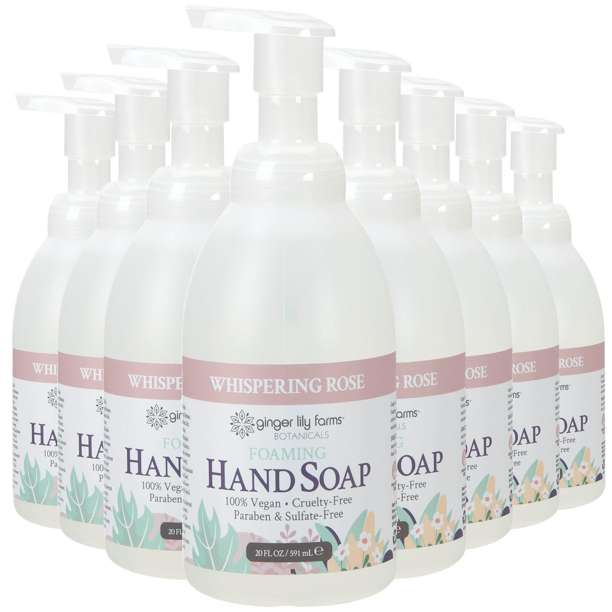 Ginger Lily Farms Botanicals refill bottle with foaming pump for easy hand washing