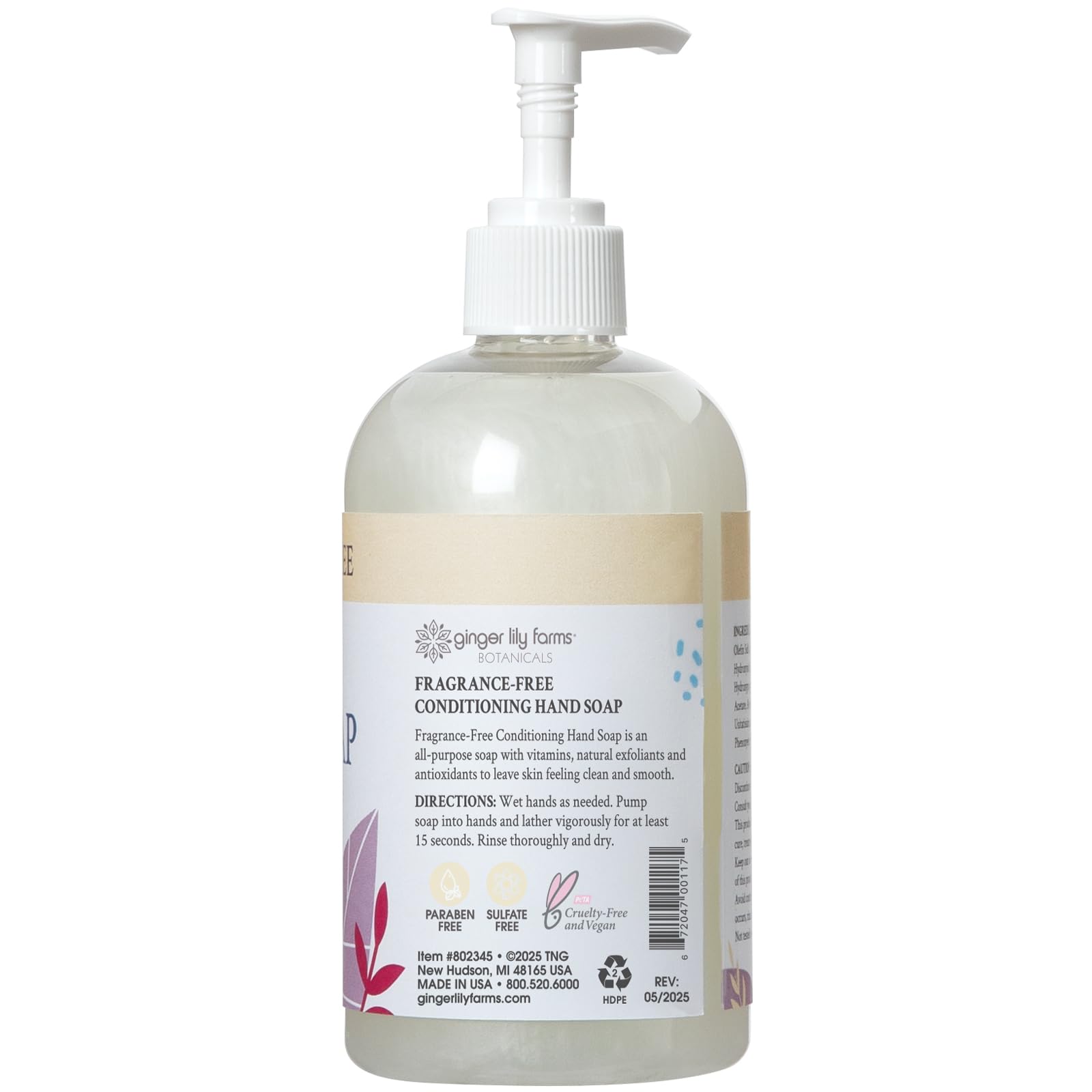 Ginger Lily Farms Botanicals rich lather close-up showing creamy foam.