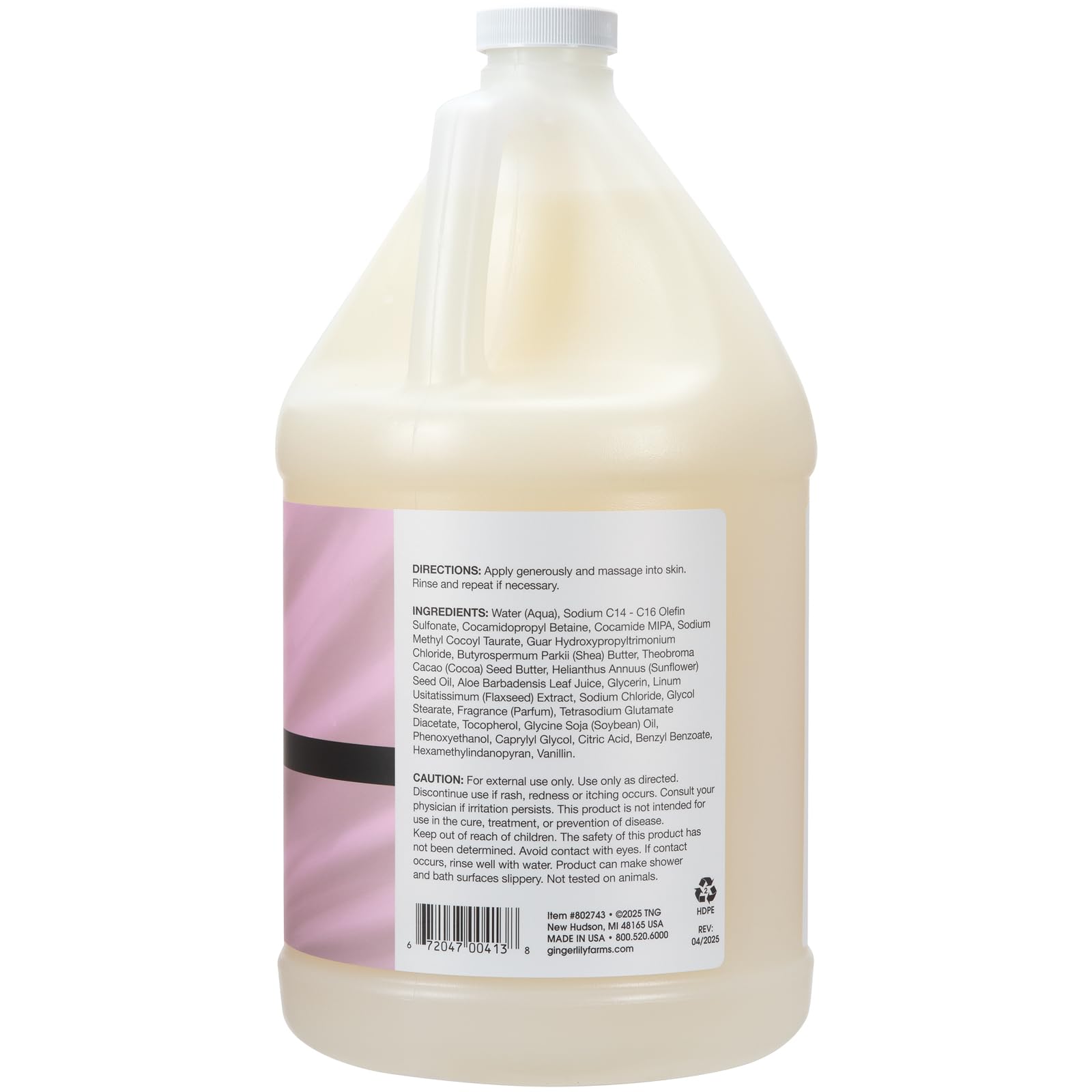 Ginger Lily Farms Botanicals rich lather demonstrates silky cleansing