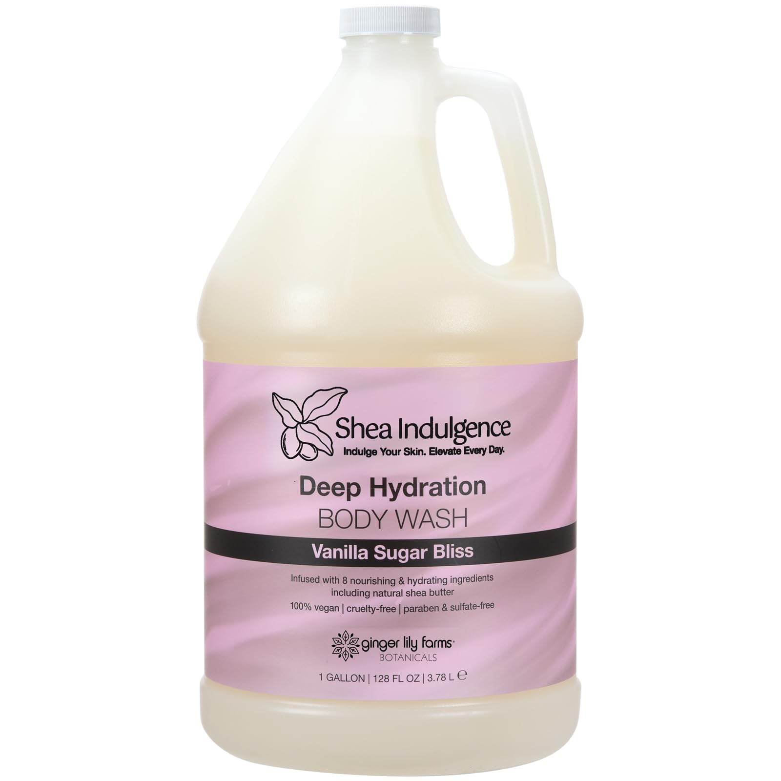 Ginger Lily Farms Botanicals Shea Indulgence deep hydration bottle pour for easy refilling