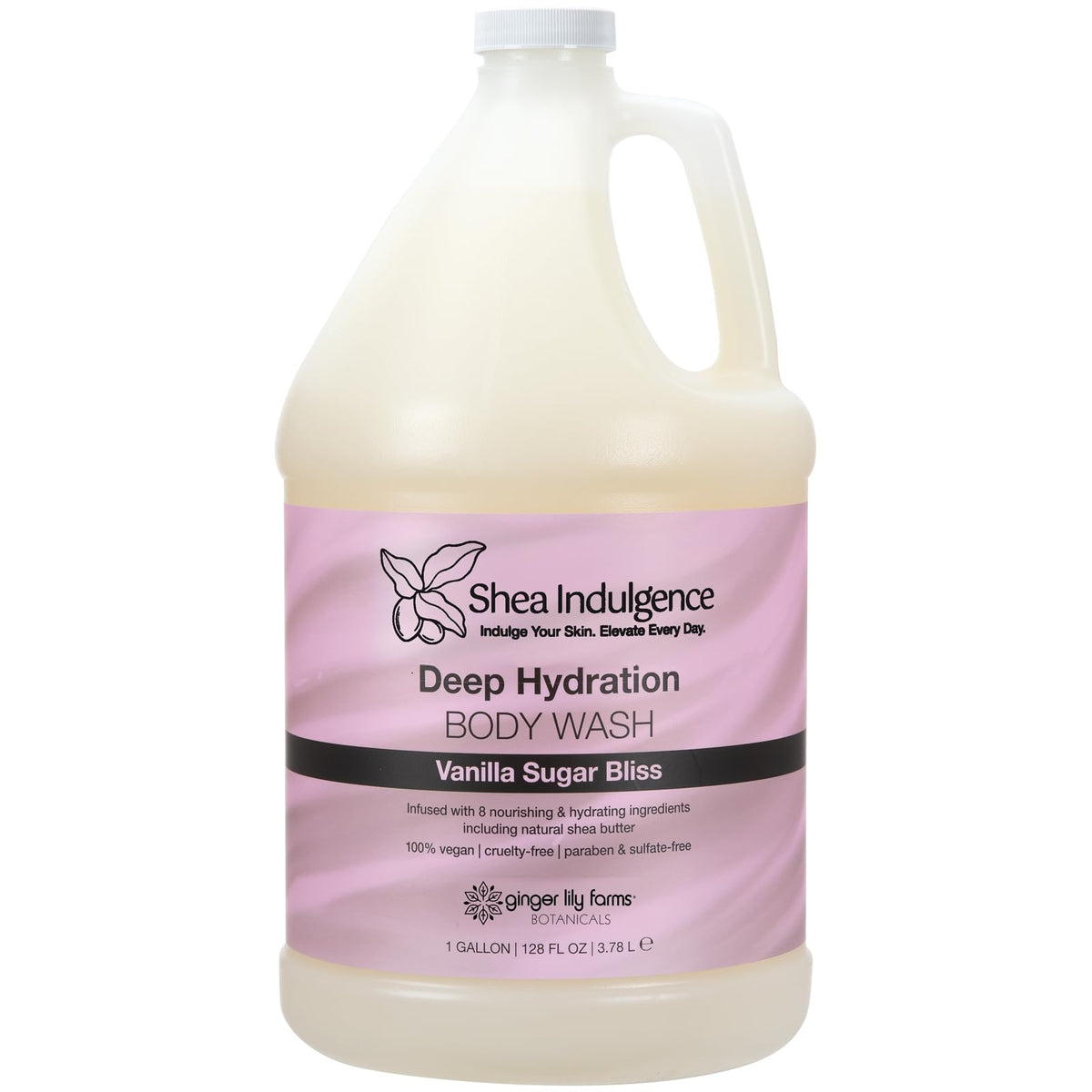 Ginger Lily Farms Botanicals Shea Indulgence deep hydration bottle pour for easy refilling