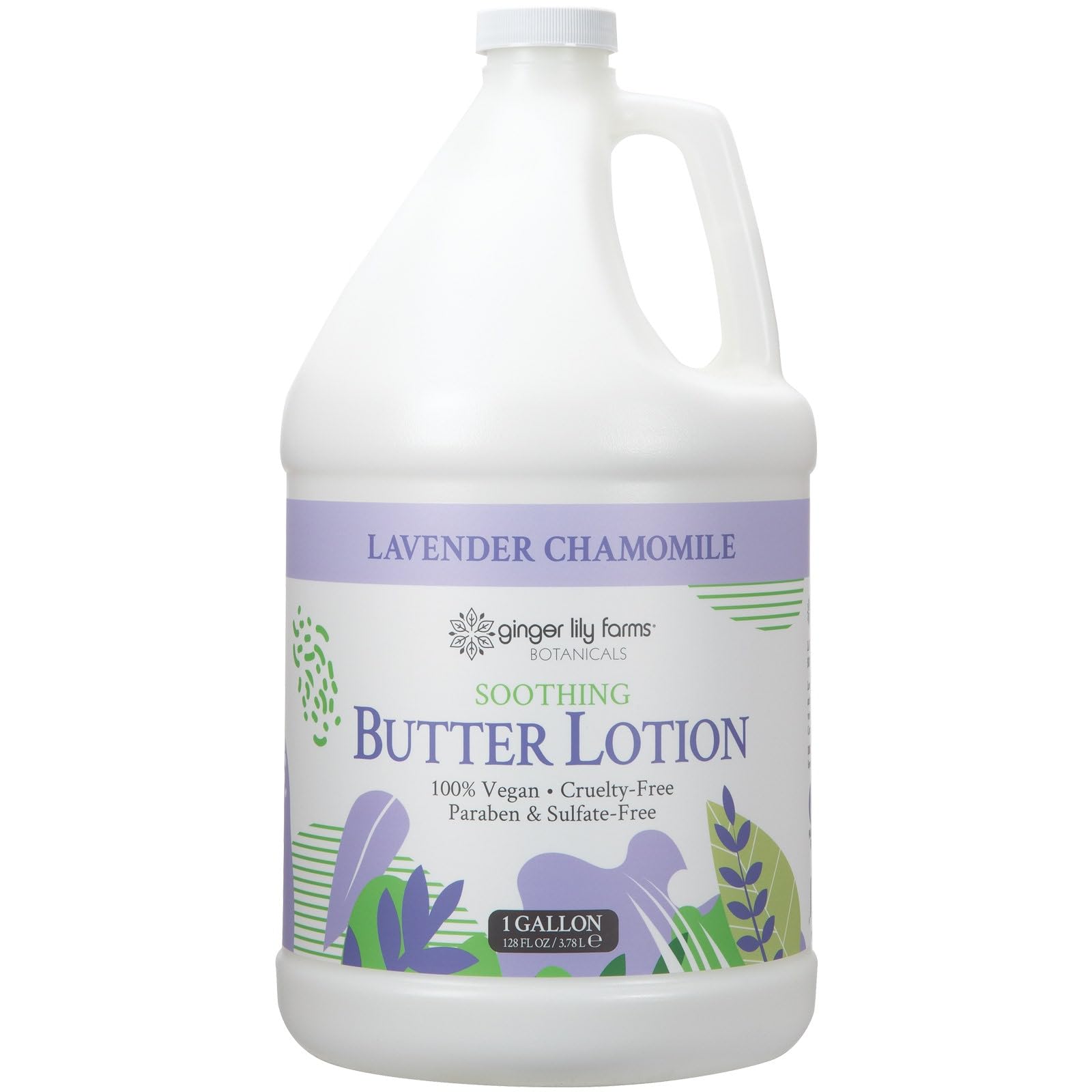 Ginger Lily Farms Botanicals soothing butter lotion lavender chamomile bottle for all-day hydration and calm skin