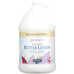 Ginger Lily Farms Botanicals Soothing Butter Lotion pump in use for quick hydration