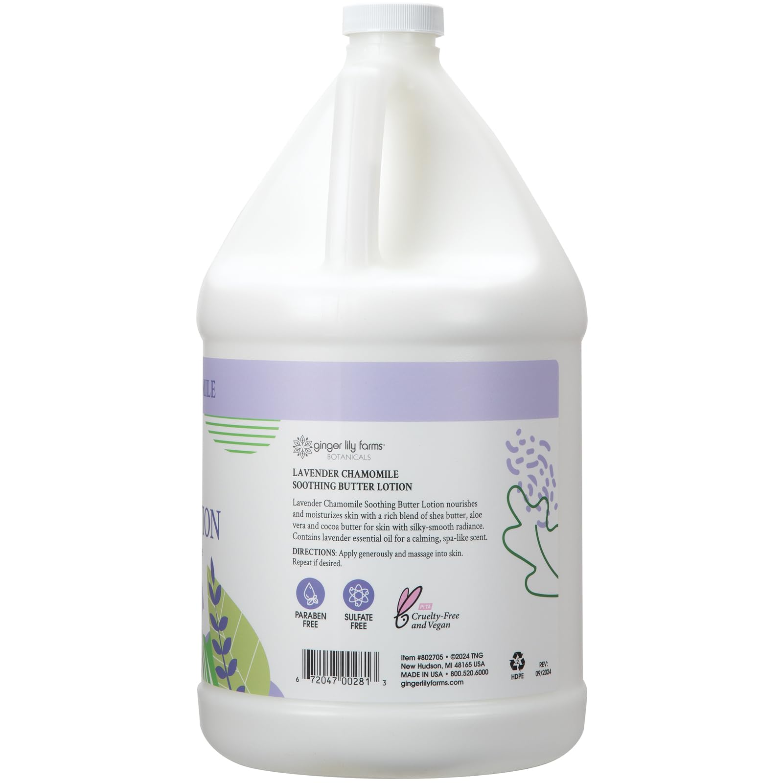 Ginger Lily Farms Botanicals soothing butter lotion texture closeup highlights lightweight, non-greasy absorption