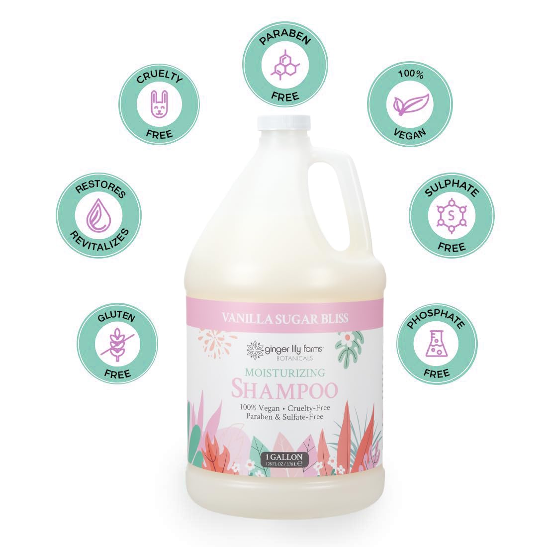 Ginger Lily Farms Vanilla Sugar Bliss bottle highlights daily shower routine