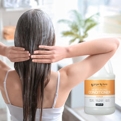 One-gallon refill pack of Ginger Lily Farms conditioner for locker rooms and homes.