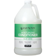 Close-up of Ginger Lily Farms conditioner label highlighting vegan, cruelty-free formula.