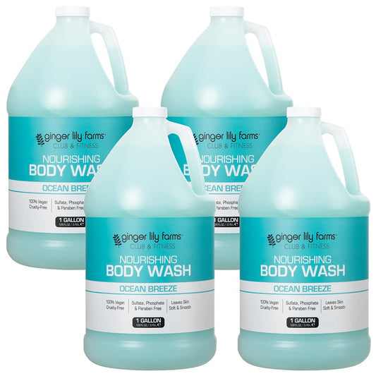Ginger Lily Farms Club & Fitness Ocean Breeze bottle provides refreshing post-workout cleanse.