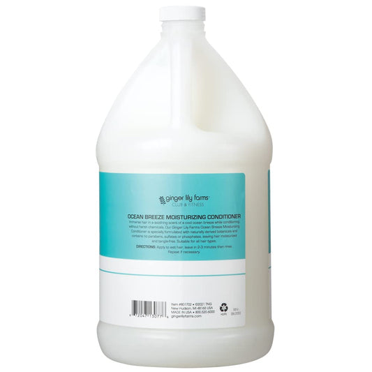 Ginger Lily Farms Club & Fitness Ocean Breeze conditioner refill used in locker room use.
