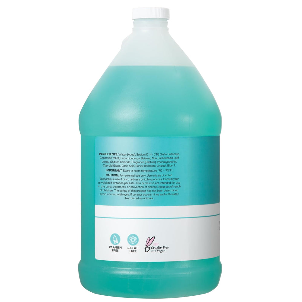 Ginger Lily Farms refill-pack pour from gallon for locker-room dispensers.