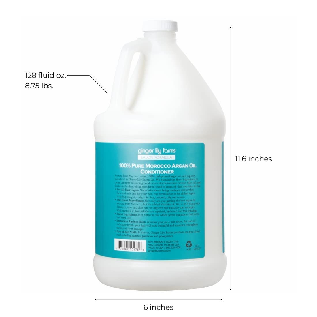 Ginger Lily Farms conditioner pump-dispensing scene suggests easy, mess-free application.