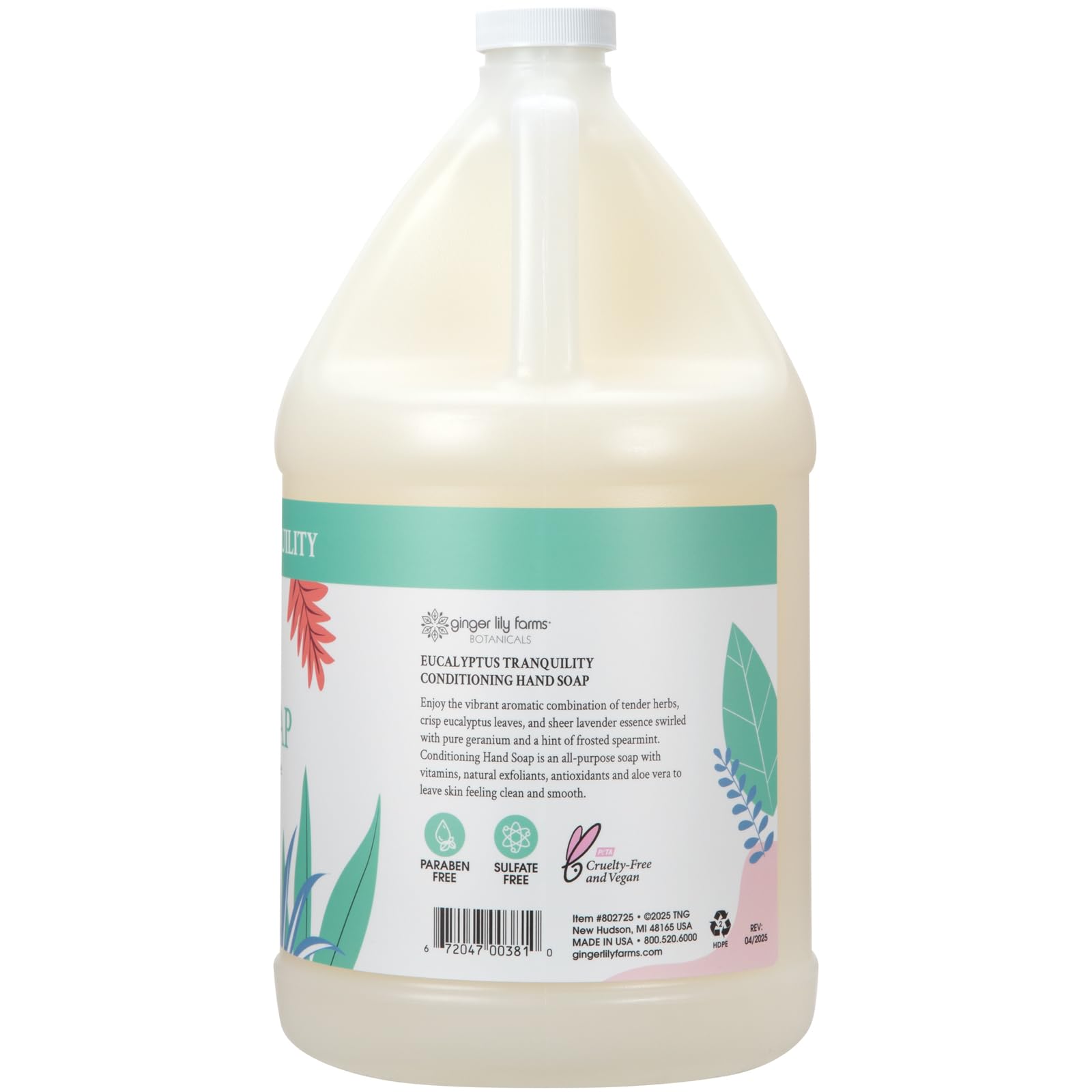 Ginger Lily Farms Botanicals Eucalyptus Tranquility creates rich lather for daily hand care