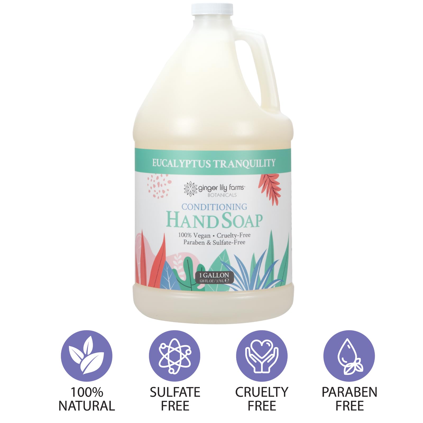 Ginger Lily Farms hand soap gallon refill close-up for large spaces