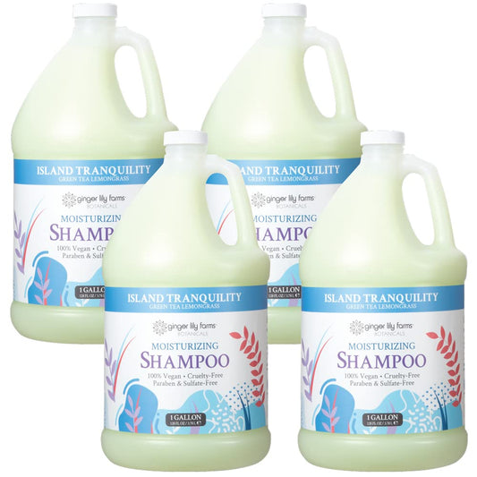Ginger Lily Farms Island Tranquility shampoo bottle front view with calming scent