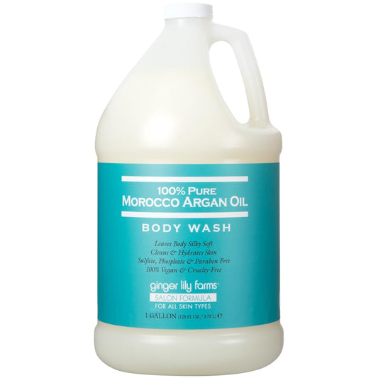 Ginger Lily Farms Salon Formula Argan Oil Body Wash pump for easy dispensing after shower