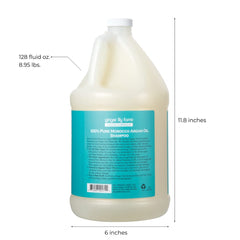Closeup of Ginger Lily Farms shampoo label emphasizes vegan, toxin-free formula.