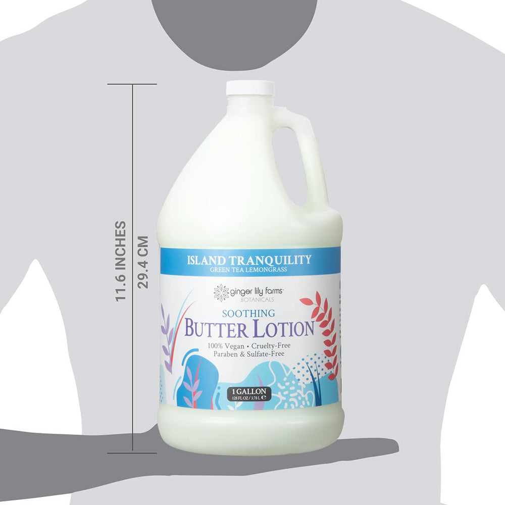 Ginger Lily Farms spa-setting emphasizes refill-ready packaging.