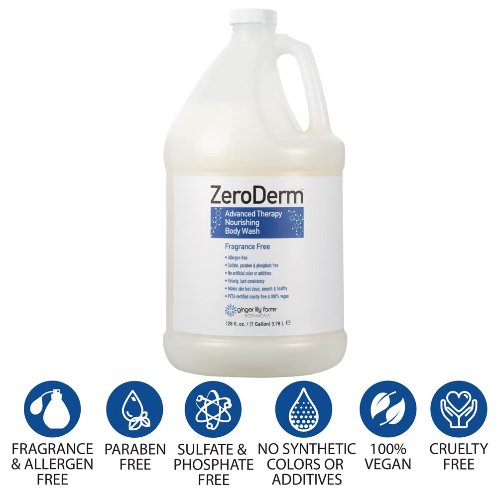 Foamy lather from Ginger Lily Farms ZeroDerm for gentle cleansing