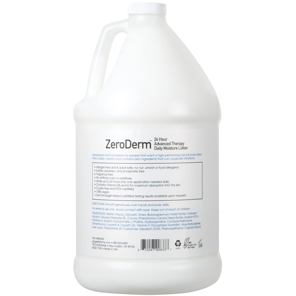 Close-up of ZeroDerm texture highlighting lightweight, non-greasy hydration.