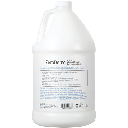 Close-up of ZeroDerm texture highlighting lightweight, non-greasy hydration.