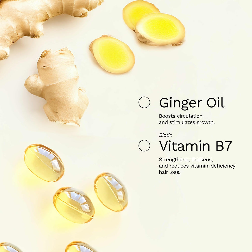 Ginger Milk Natural Care rosemary extract detail promotes shine and scalp care.