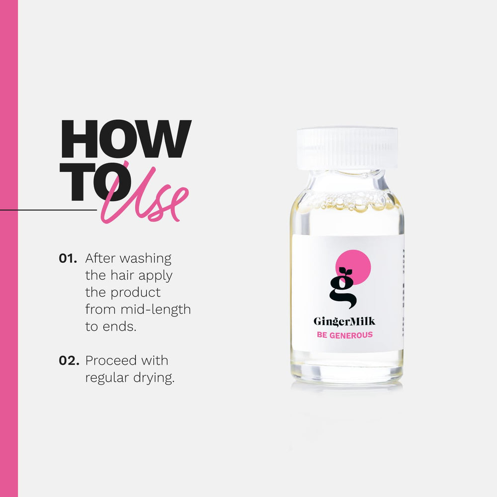 Ginger Milk Nutritive Ampoule in a bathroom scene suggesting routine use.