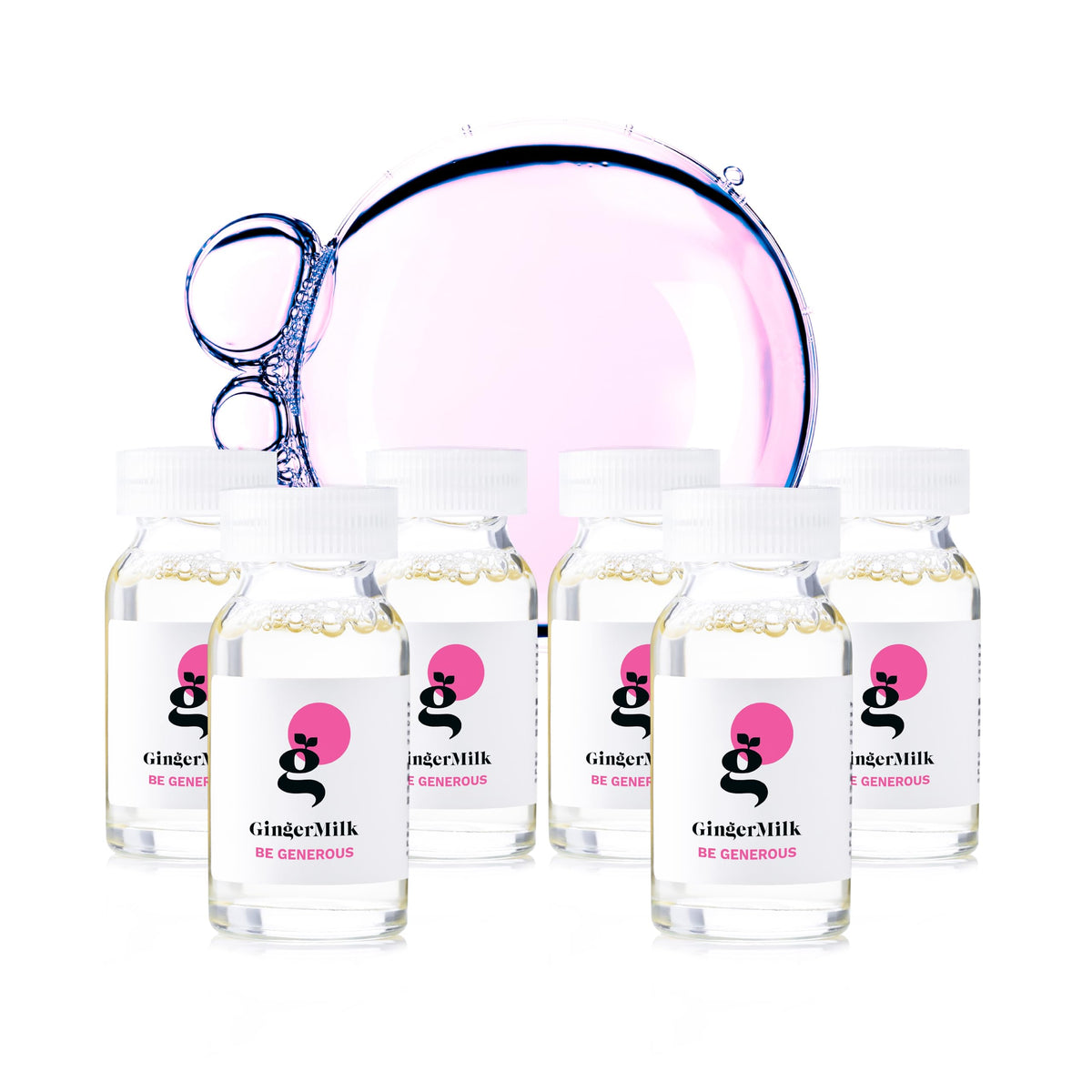 Ginger Milk Nutritive Ampoule bottle with pour cap for easy, mess-free application.