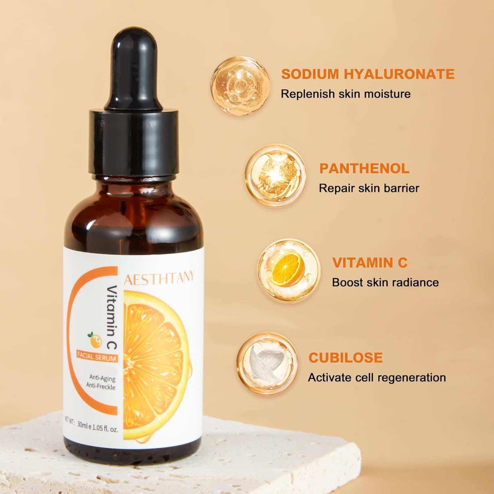 GINILOO bottle on bathroom counter styled with towel benefit: ready for daily routine