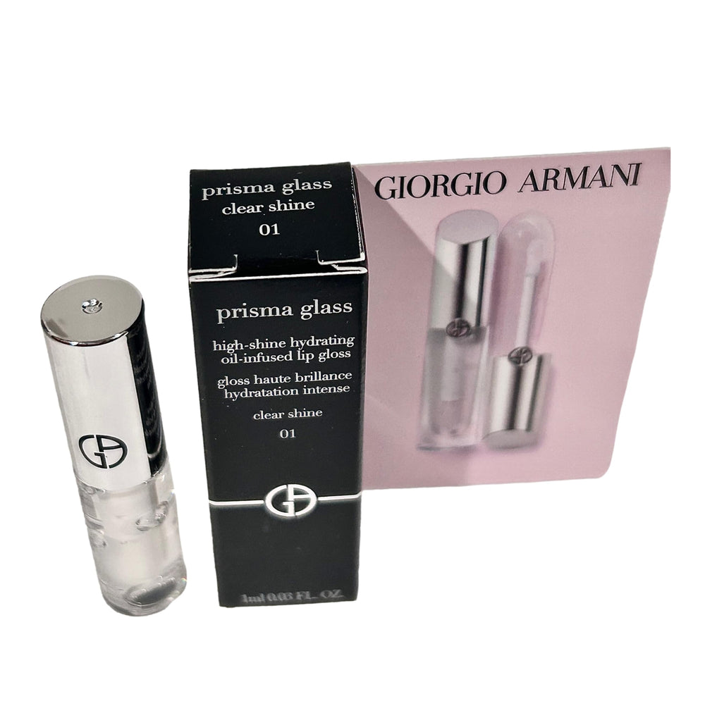 GIORGIO ARMANI Prisma Glass texture close-up highlights translucent shine