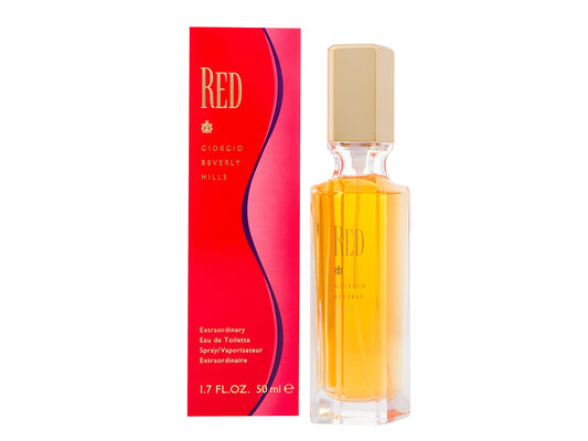 Giorgio Beverly Hills Red EDT bottle pour, bold fragrance for day and night wear