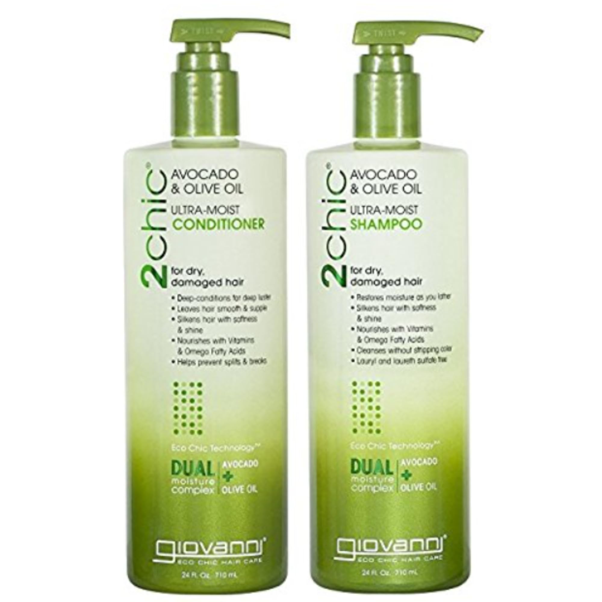 Giovanni 2Chic Ultra-Moist avocado shampoo bottle delivers lasting moisture.
