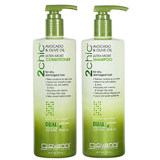 Giovanni 2Chic Ultra-Moist avocado shampoo bottle delivers lasting moisture.