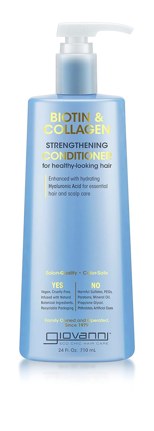 GIOVANNI Biotin & Collagen Conditioner bottle front for salon-quality nourishment.