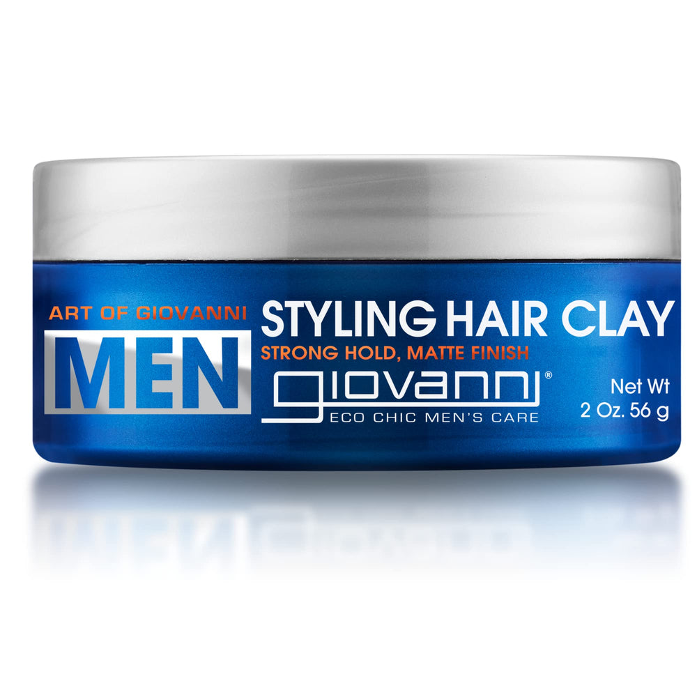 Giovanni Clay Hair Men Cedarwood pack shot highlighting natural matte finish