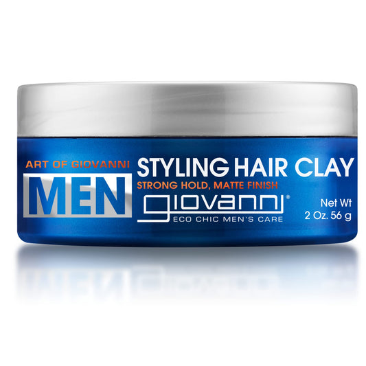 Giovanni Clay Hair Men Cedarwood pack shot highlighting natural matte finish
