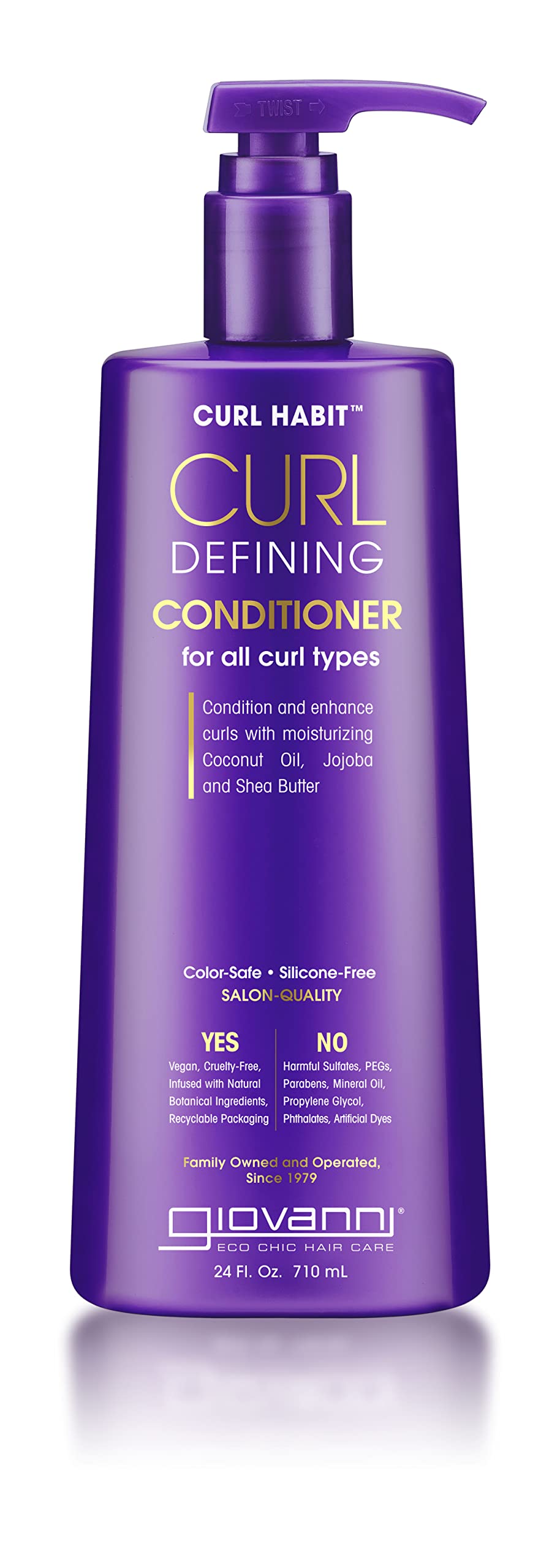 GIOVANNI Curl Habit bottle front showing hydrating formula for defined curls