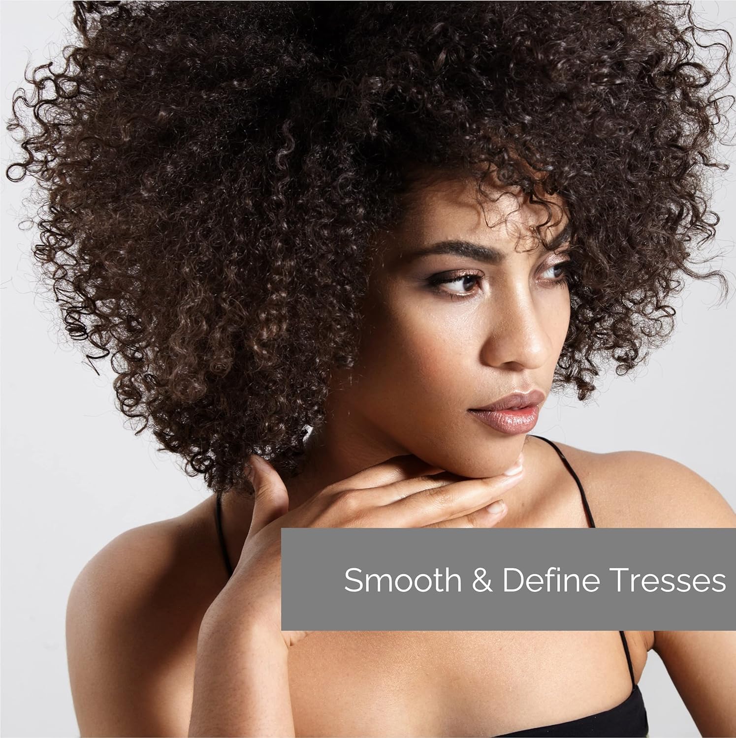 Eco Chic Frizz Be Gone packaging highlights sustainable, salon-quality design.