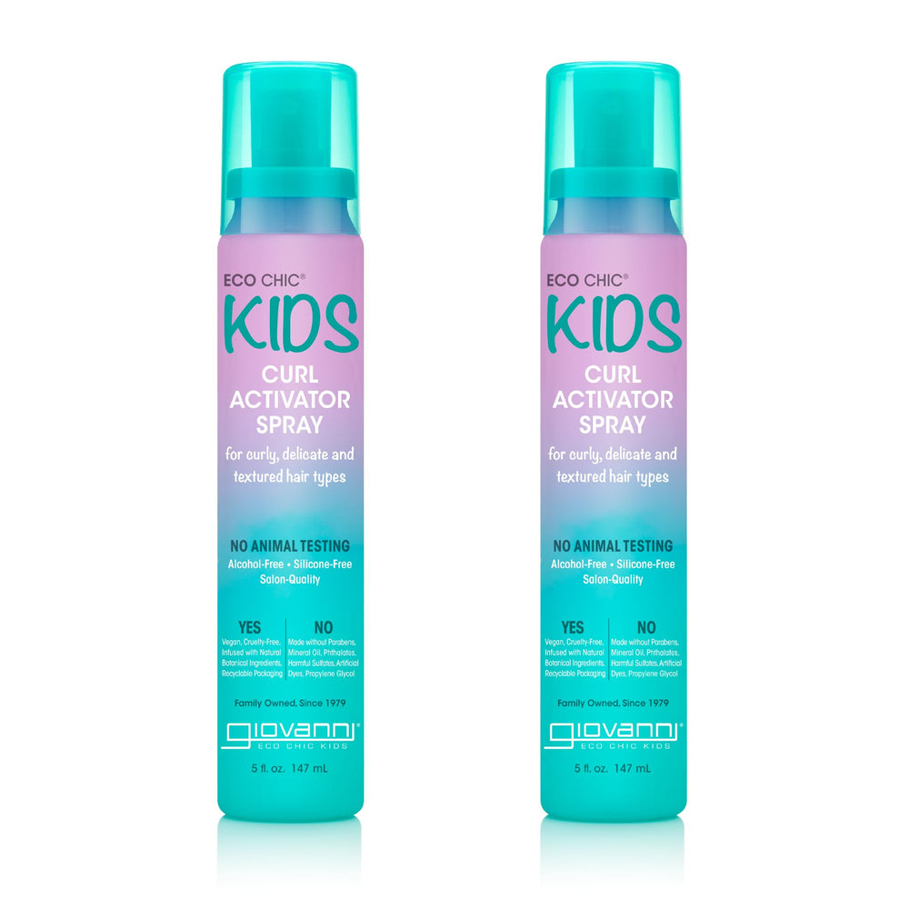Giovanni Eco Chic Kids Curl Activator Spray bottle pour for even application and gentle conditioning