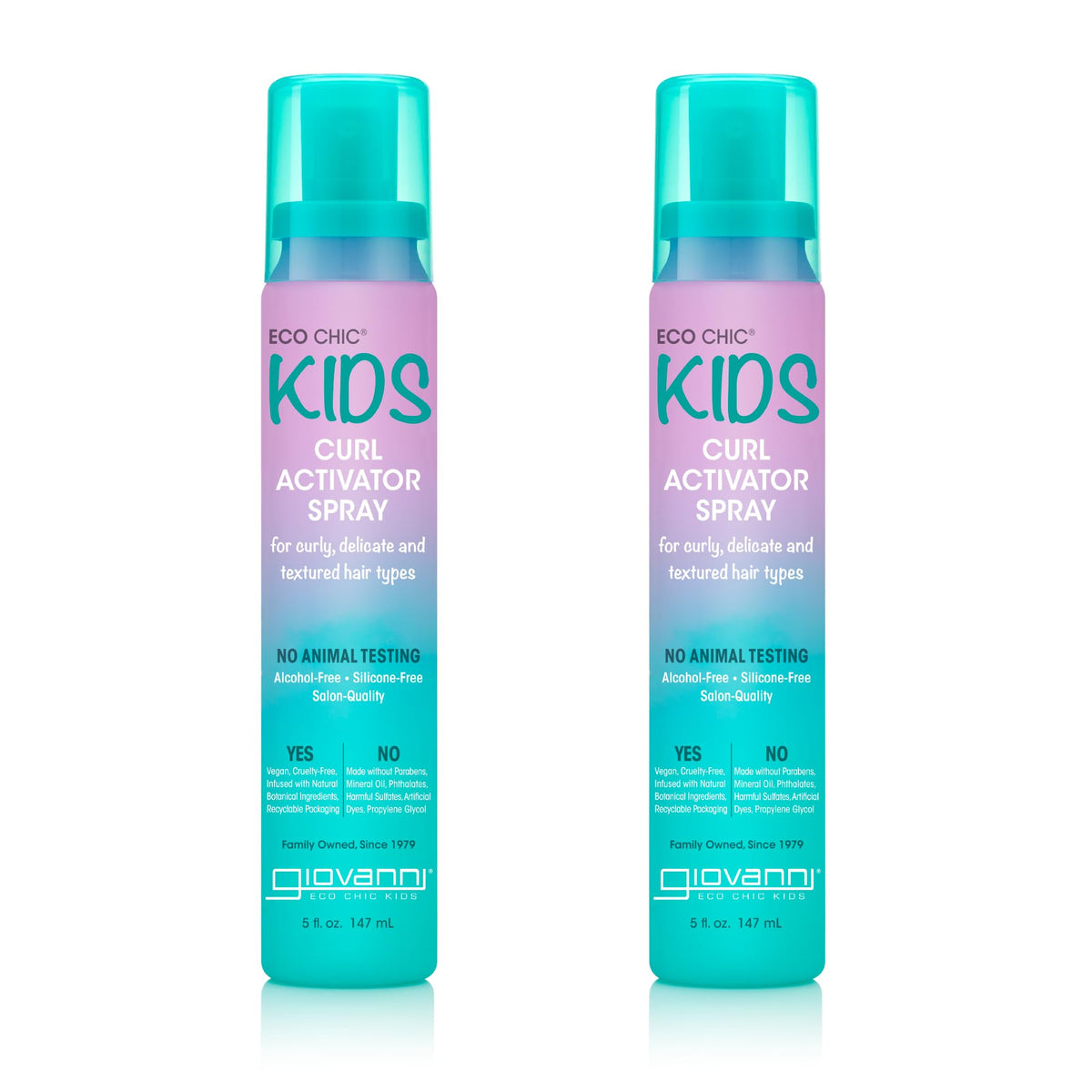Giovanni Eco Chic Kids Curl Activator Spray bottle pour for even application and gentle conditioning