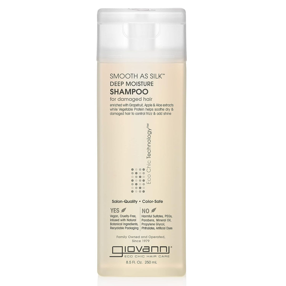 Giovanni Eco Chic Smooth as Silk shampoo bottle front showing premium packaging for everyday use