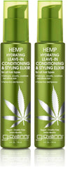 GIOVANNI hemp hydrating elixir bottle demonstrating detangling for all hair types