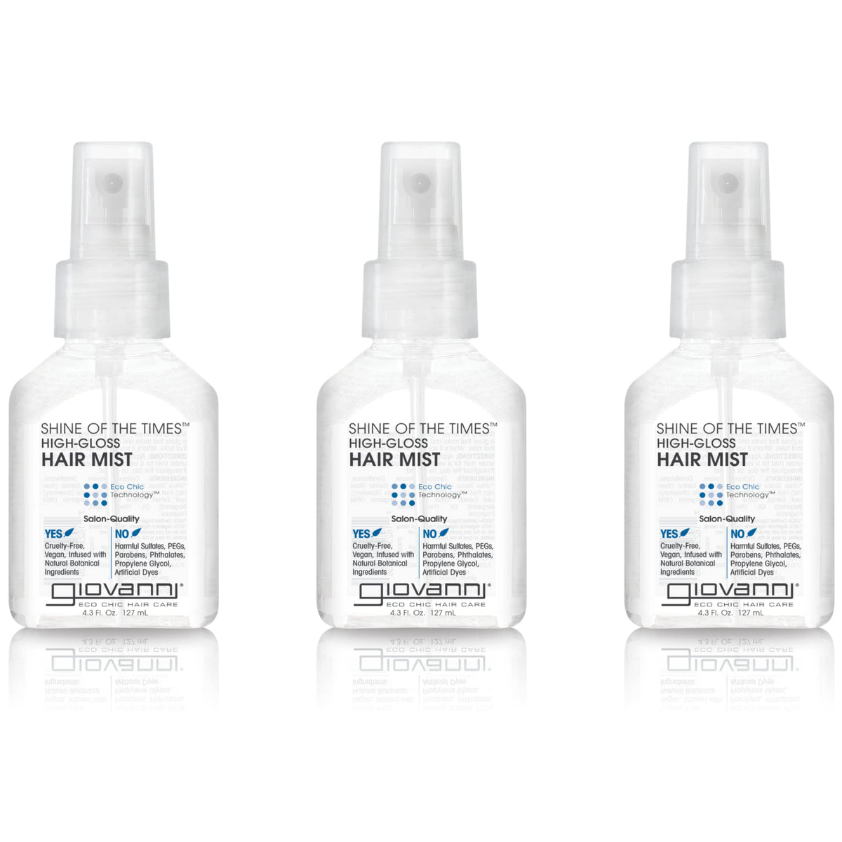 Giovanni Shine of the Times finishing mist bottle delivers high-gloss shine and frizz control.