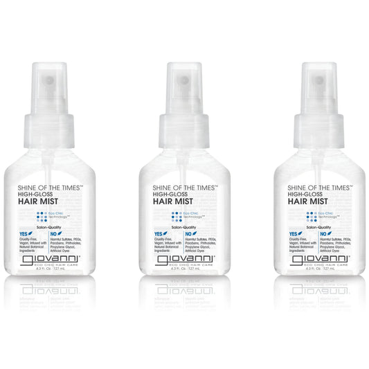 Giovanni Shine of the Times finishing mist bottle delivers high-gloss shine and frizz control.