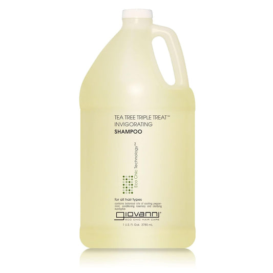 Giovanni Tea Tree Invigorating Shampoo bottle refreshing scalp cleanse.