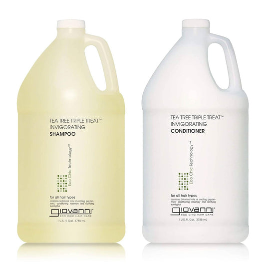 GIOVANNI Tea Tree Triple Threat shampoo bottle with cooling peppermint for refreshed scalp