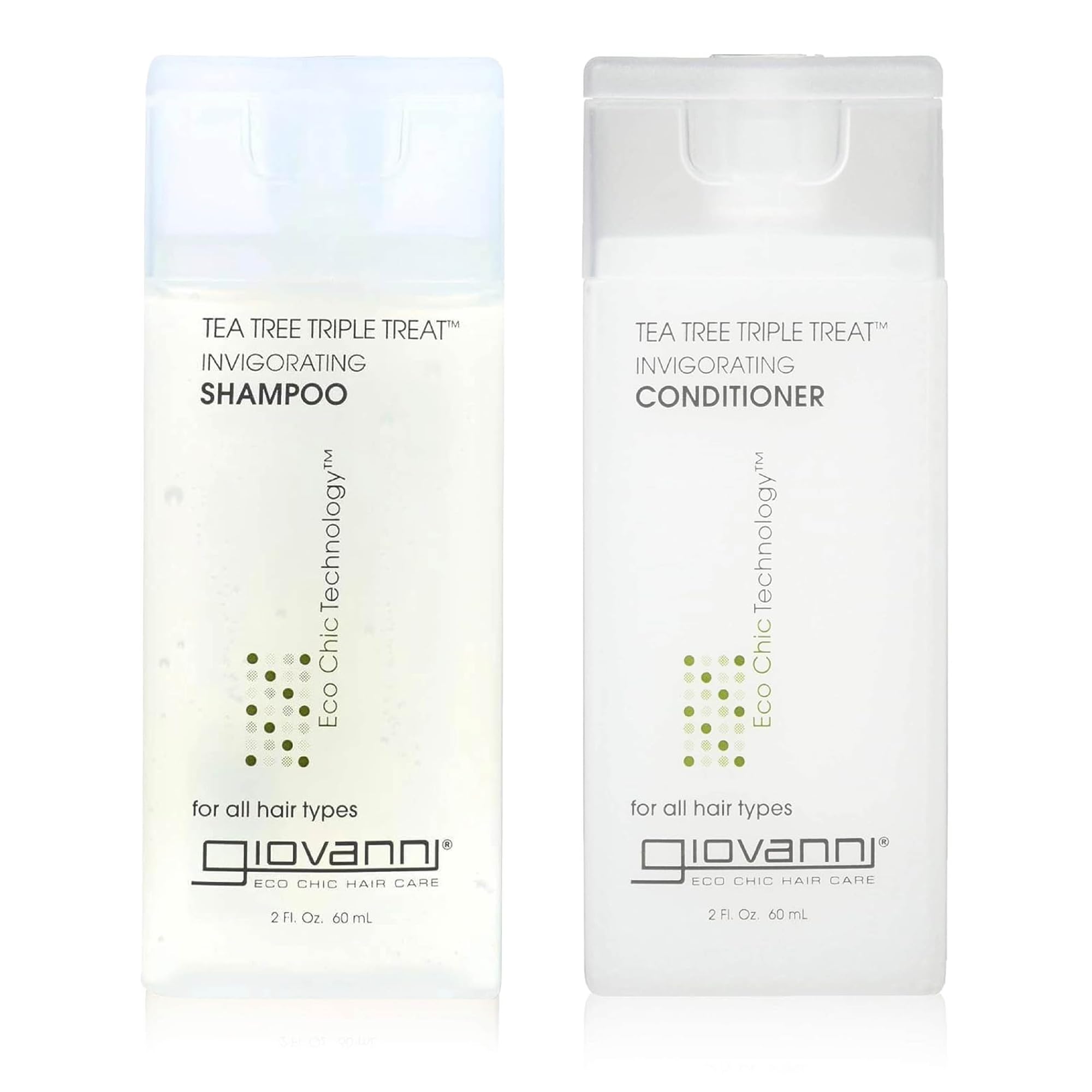 GIOVANNI Tea Tree Triple Threat shampoo travel bottle for refreshing scalp care on the go