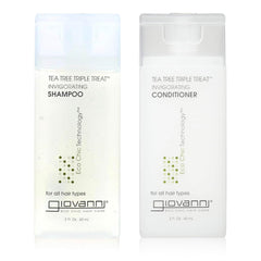 GIOVANNI Tea Tree Triple Threat shampoo travel bottle for refreshing scalp care on the go