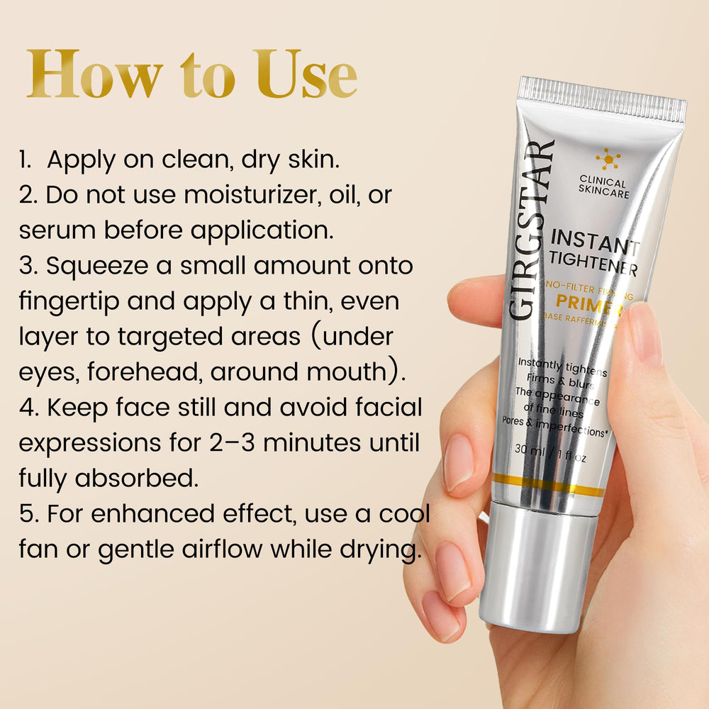 Girgstar Instant Face Primer suits all skin types with a gentle, non-comedogenic formula