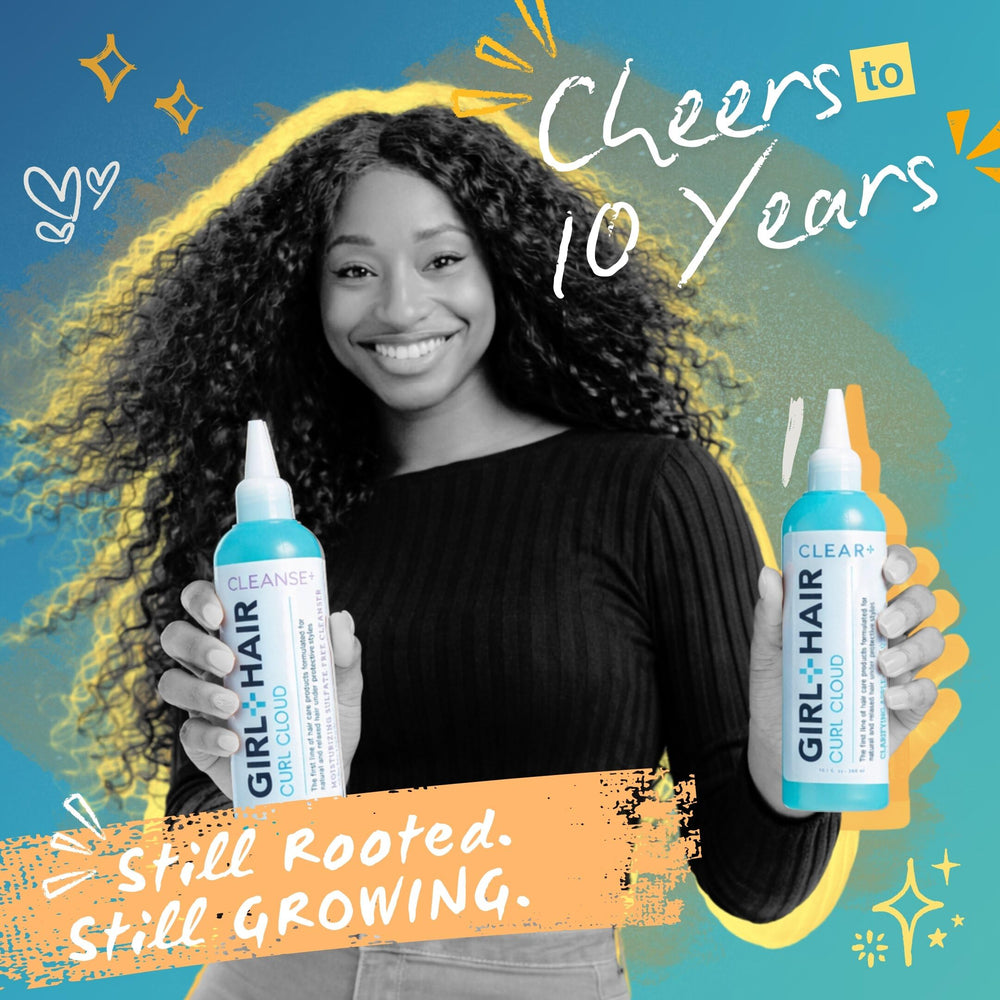 GIRL+HAIR Color-treated safe styling with extensions context shown