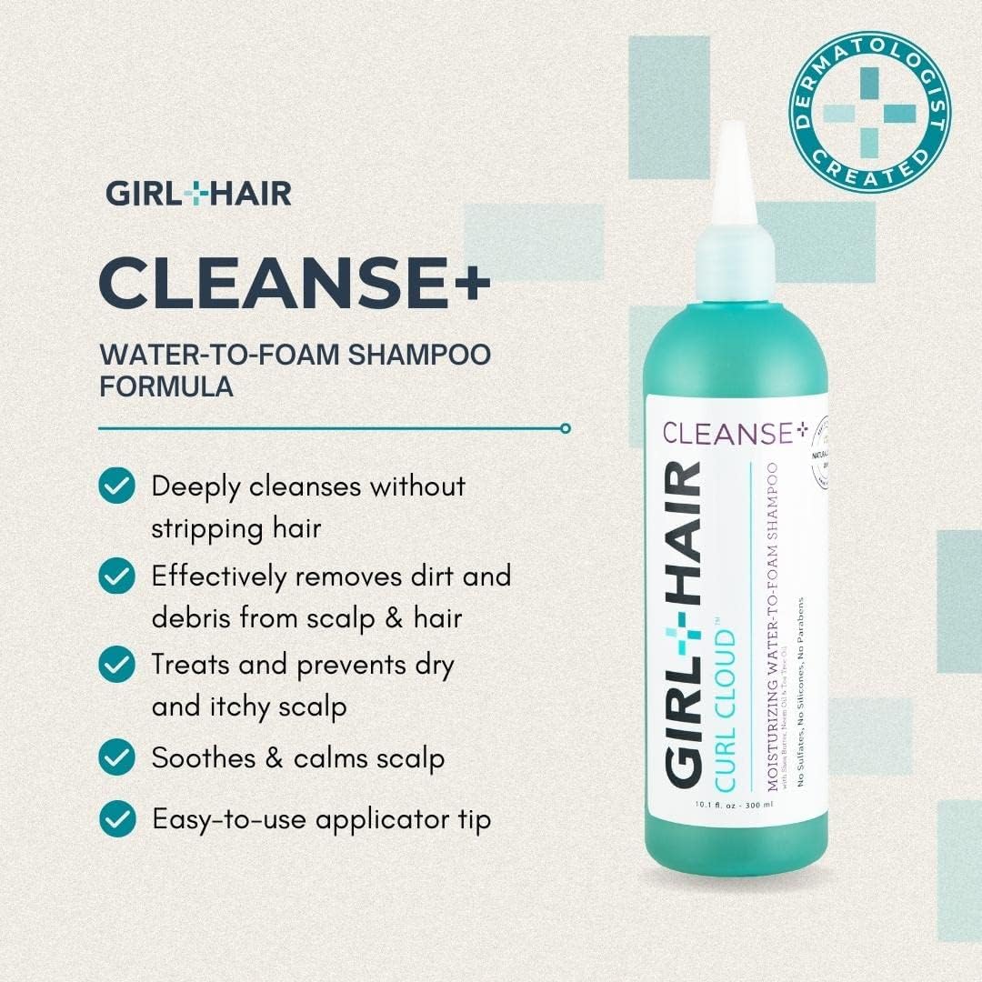 GIRL + HAIR Refresh milk bottle emphasizes hydrating care